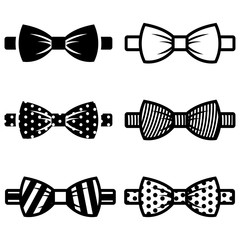 Vector black bow ties icons set - 110261189