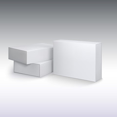 White product cardboards, package boxes mockup.