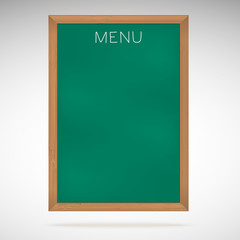 Menu blackboards or chalkboards.