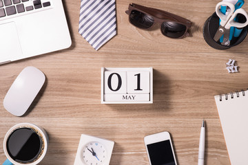 Happy Labor Day. Happy Father's Day with office desk