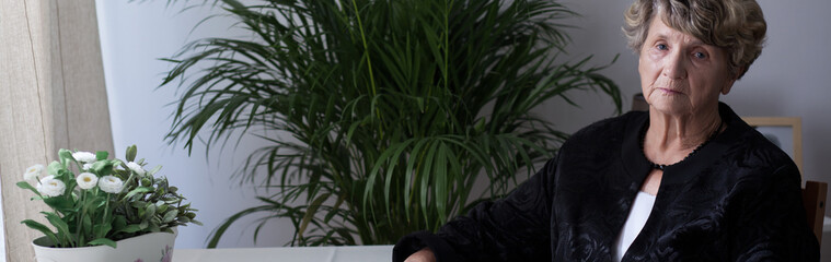 Senior lady in mourning