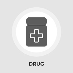Fototapeta premium Drug vector flat icon