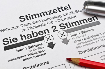 Obraz premium Wahlschein ankreuzen 