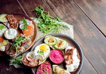 Tasty tapas on the table