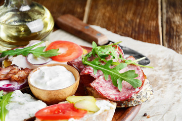 Tasty tapas on the table