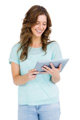 Fototapeta premium Young woman using digital tablet