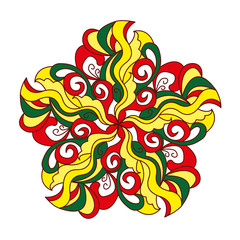Fototapeta premium Tribal pattern. Ethnic, fabric, motifs. Vector, Abstract Flower Mandala. Decorative elements for design. Can be used for decorating bags, clothes, website, covers, postcards