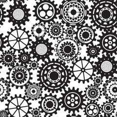 Abstract vector cogs - seamless gears on white background
