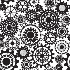 Abstract vector cogs - seamless gears on white background