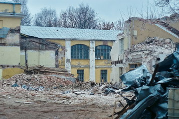 Destruction and ruins, destroyed house