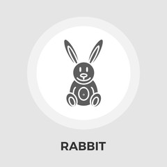 Fototapeta na wymiar Rabbit toy vector flat icon