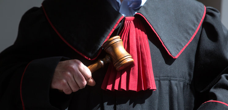 judge hand with gavel, Law concept
