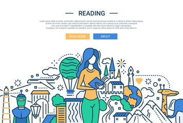 Reading - line design website banner