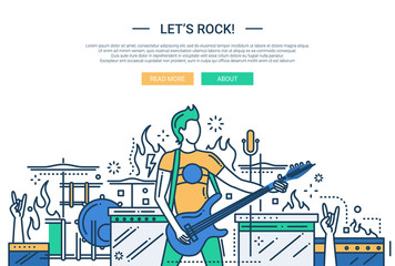 Lets rock - line design website banner