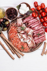 Traditional spanish tapas or italian antipasti
