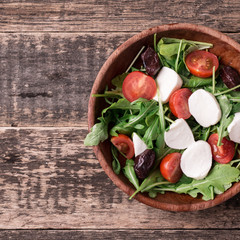 Salad with mozzarella cheese,healthy food