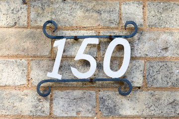 House Number 150 sign