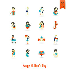Obraz na płótnie Canvas Happy Mothers Day Icons
