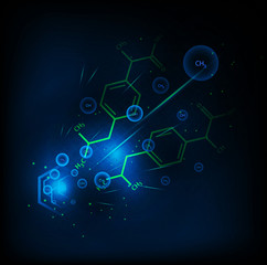 technology background: chemical formulas