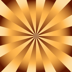 Chocolate golden radial background with divergent rays. Background in warm shades of brown and beige.
