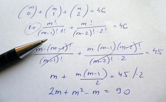 Mathematics calculations with pencil