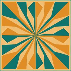 Seamless square pattern with lines radiating from the center.
