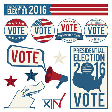 Elections. Signs of voting. Design elements and symbols of the U