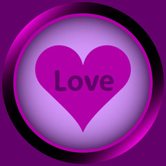 Icon violet love heart