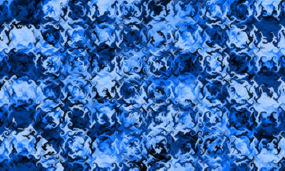 Op Art Seamless Waves Texture Blue Black and White