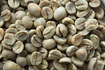 Portion of Green Coffee. Antioxidant, diet concept