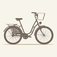 Silhouette of a bicycle. Vector illustration.