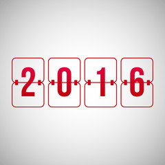 vector scoreboard 2016 year red flip symbol isolated