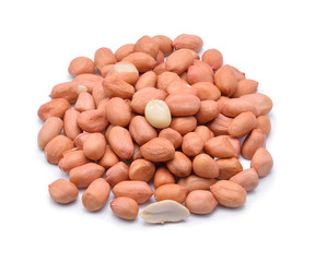 peanuts on white background