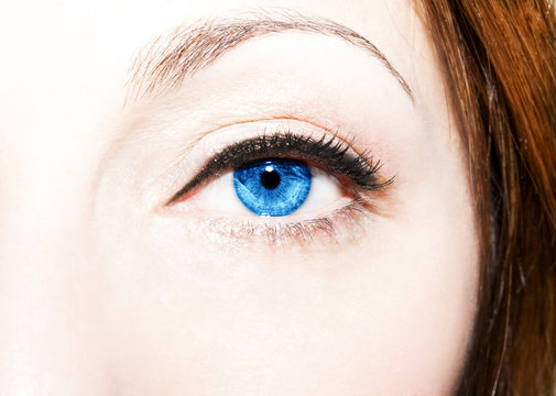 Beautiful insightful look women's blue eyes