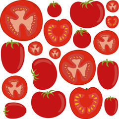 tomatoes on white background