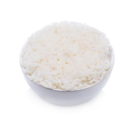 Bowl of Rice on White Background