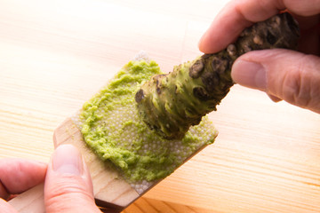 わさびと鮫皮おろし