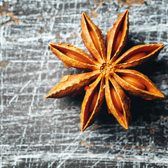 Star Anise on vintage texture table