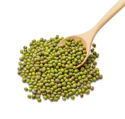 Mung beans on white background