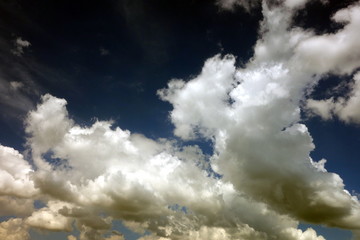 cloudy dark blue sky on spring 