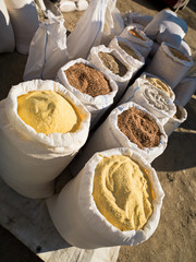 grains for sale at market in romania