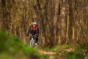 Man cyclist riding the bicycle