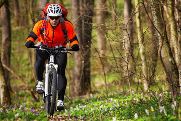Fototapeta premium Man cyclist riding the bicycle