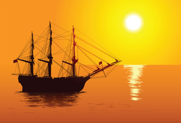 Obraz premium Old sailing ship