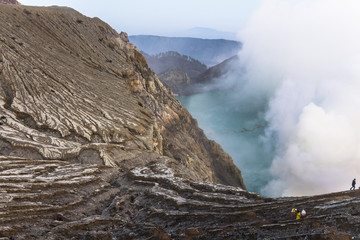 View on the Ijen volcano from above