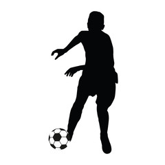 Obraz na płótnie Canvas Soccer player vector silhouette. Running football player
