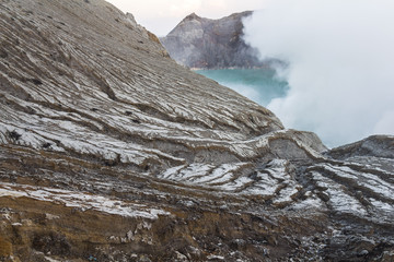 Sulfur gases on Ijen volcano