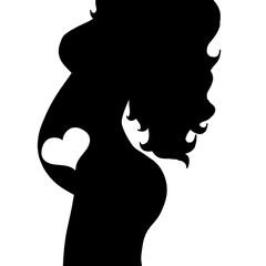 Vector silhouette of woman.