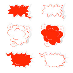 Hand drawn comic speech and thought bubbles set. 
