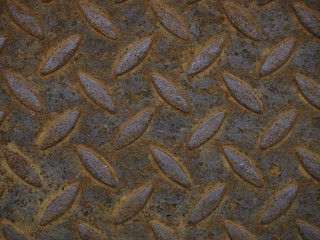 rostige Stahlplatte mit  linsenförmigem Muster